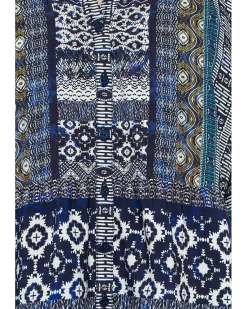 3/4 Sleeve Button Front Woven Blouse