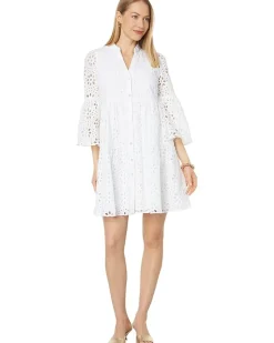 3/4 Sleeve Hazelanne Eyelet Dress