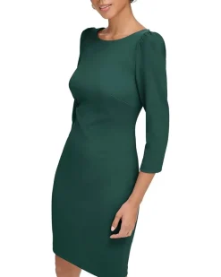 3/4 Sleeve Round Neck Sheath