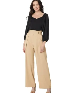 3/4 Sleeve Ruch Shoulder V-Neck Rumple