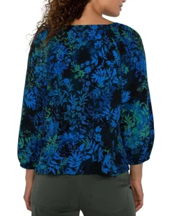 3/4 Sleeve Sweetheart Neck Woven Blouse