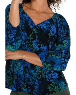 3/4 Sleeve Sweetheart Neck Woven Blouse