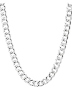 18" Small Curb Chain w/Medallion & Key Charms Necklace