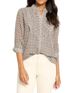 Abstract Dot Falling Chiffon Top