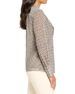 Abstract Dot Falling Chiffon Top