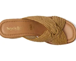 Adorned Raffia Platform Slide