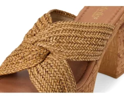 Adorned Raffia Platform Slide
