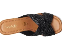 Adorned Raffia Slide Sandal