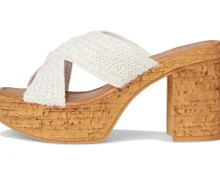 Adorned Raffia Slide Sandal