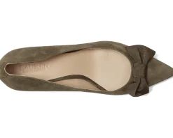 Adrienne Bow-Trim Suede Pumps