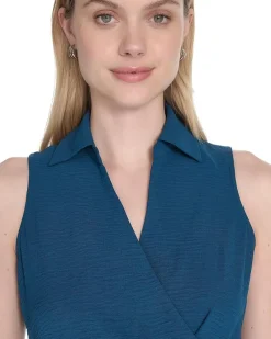 Aerowash Collared Elastic Waist Self Tie Midi