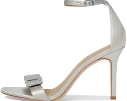 Allie Bow-Trim Satin Sandals