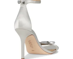 Allie Bow-Trim Satin Sandals