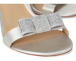 Allie Bow-Trim Satin Sandals