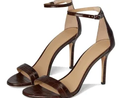 Allie Crocodile-Embossed Leather Sandals