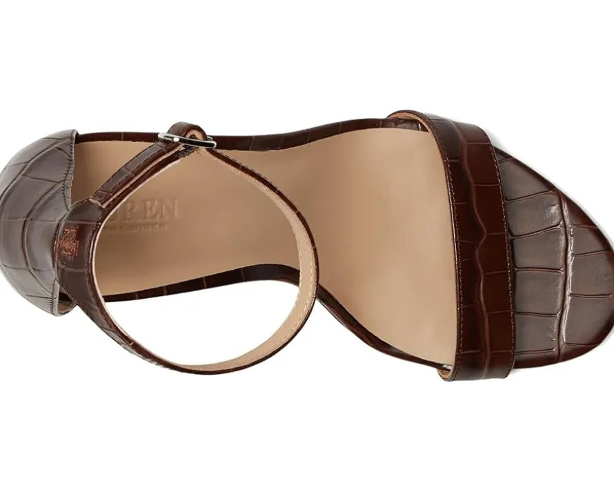 Allie Crocodile-Embossed Leather Sandals