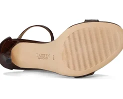 Allie Crocodile-Embossed Leather Sandals