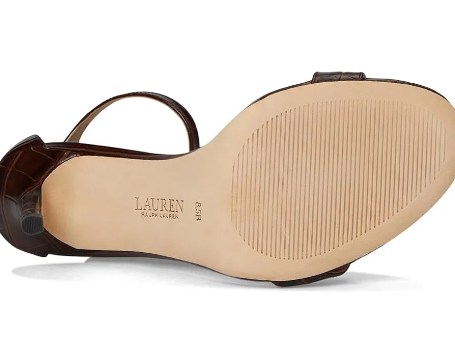 Allie Crocodile-Embossed Leather Sandals