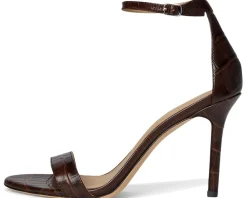 Allie Crocodile-Embossed Leather Sandals