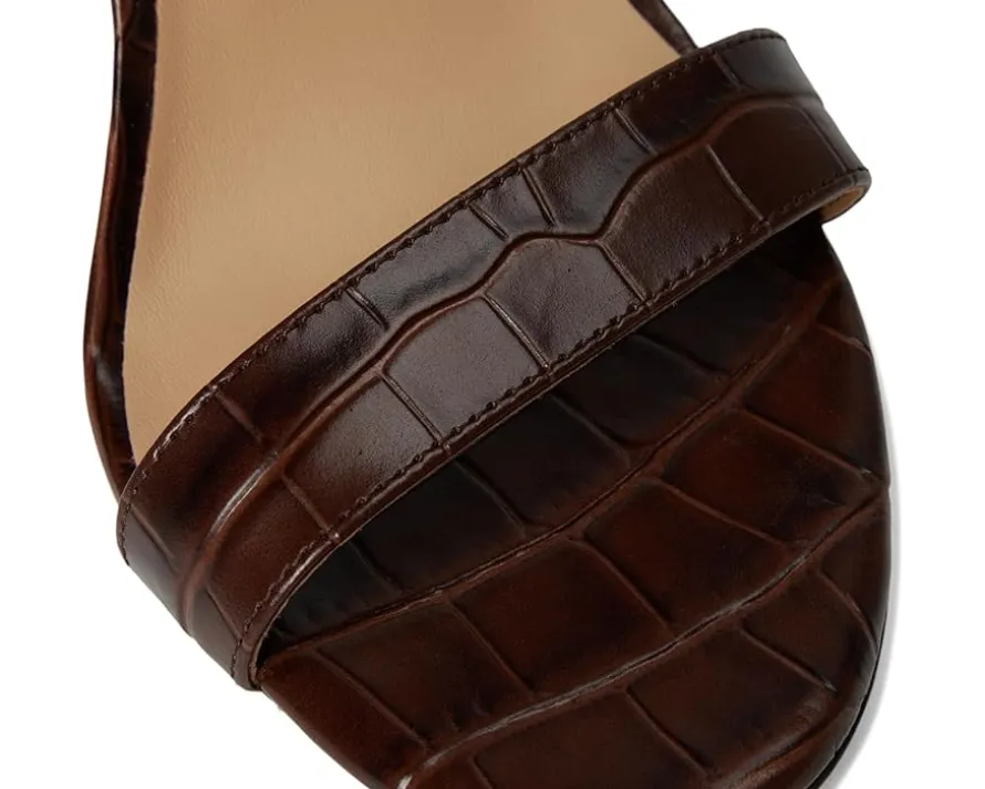 Allie Crocodile-Embossed Leather Sandals