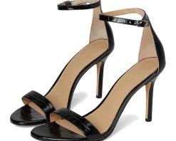 Allie Crocodile-Embossed Leather Sandals