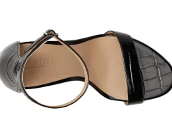 Allie Crocodile-Embossed Leather Sandals