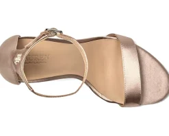 Allie Pave-Buckle Satin Sandals