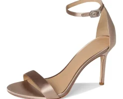Allie Pave-Buckle Satin Sandals