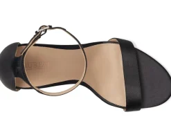 Allie Pave-Buckle Satin Sandals