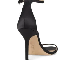Allie Pave-Buckle Satin Sandals