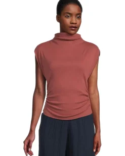 Amara Mock Neck Power Shoulder Top
