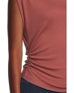 Amara Mock Neck Power Shoulder Top