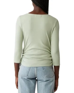 Asha 3/4 Sleeve Straight Neck Top
