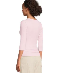 Asha 3/4 Sleeve Straight Neck Top