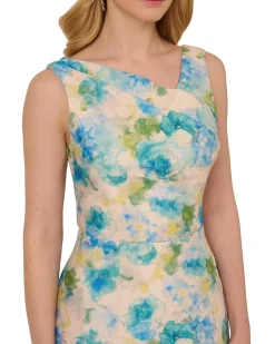 Asymmetrical Jacquard Midi Dress