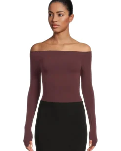 Ballet Off-Shoulder Bodysuit With Thumb Hole