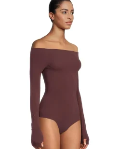 Ballet Off-Shoulder Bodysuit With Thumb Hole