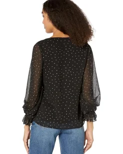 Balloon Sleeves Blouse with Smocking on Waist