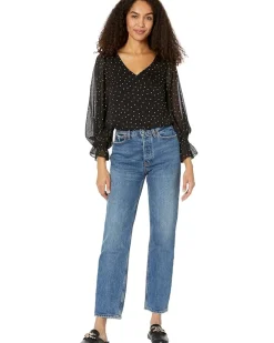 Balloon Sleeves Blouse with Smocking on Waist