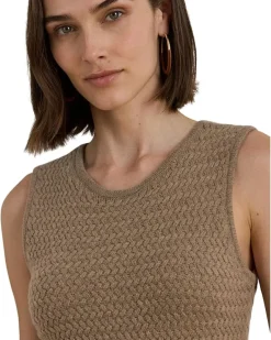 Basket-Weave Sleeveless Sweater Dress