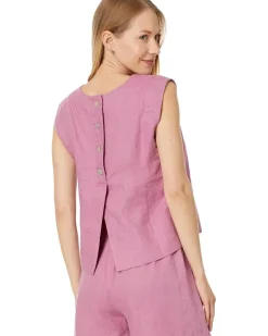 Bateau-Neck Tank in 100% Linen