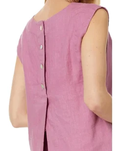 Bateau-Neck Tank in 100% Linen