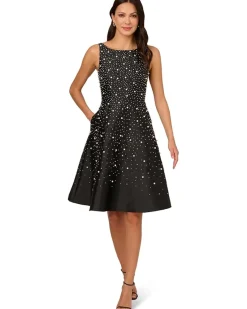 Bead Taffeta Midi Dress