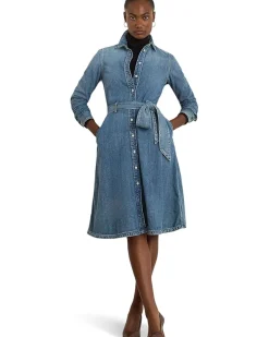 Belted Denim Shirtdress