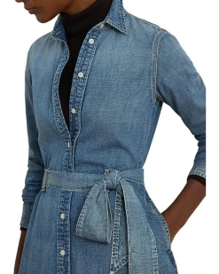 Belted Denim Shirtdress