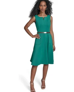 Belted Scuba Fit And Flare