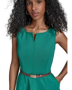 Belted Scuba Fit And Flare