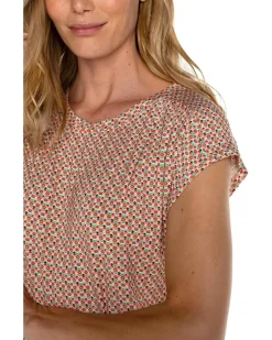 Boat Neck Dolman Jersey Knit Top with Shoulder Pleats