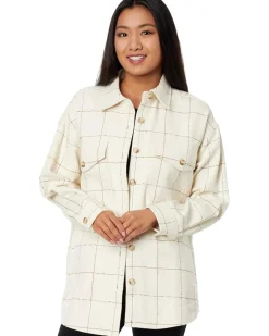 Bouclé Oversized Shirt-Jacket in Windowpane