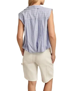 Bubble Hem Sleeveless Button Down